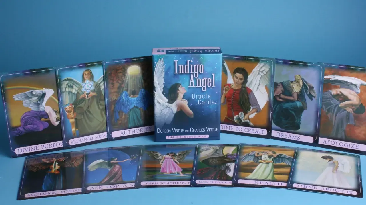 A pic Representing the Deck of Indigo Angel Oracle Cards