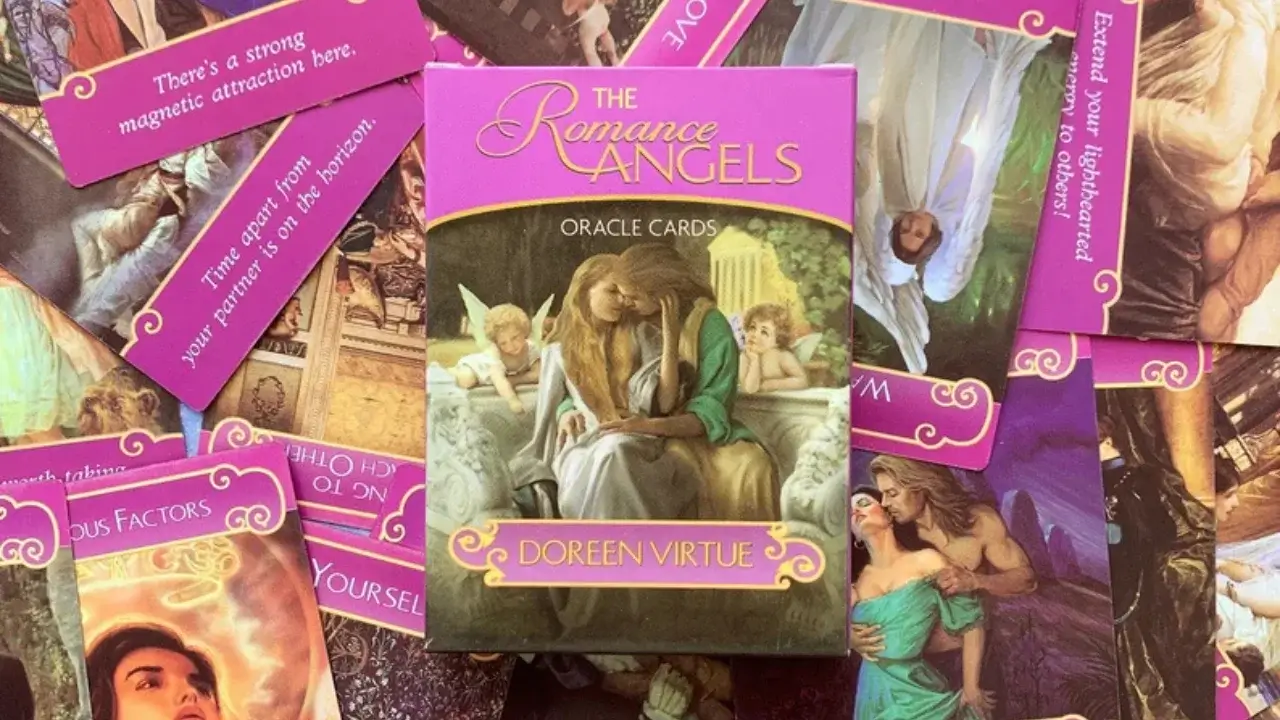 A pic Representing the Deck of Romance Angel Oracle Cards 