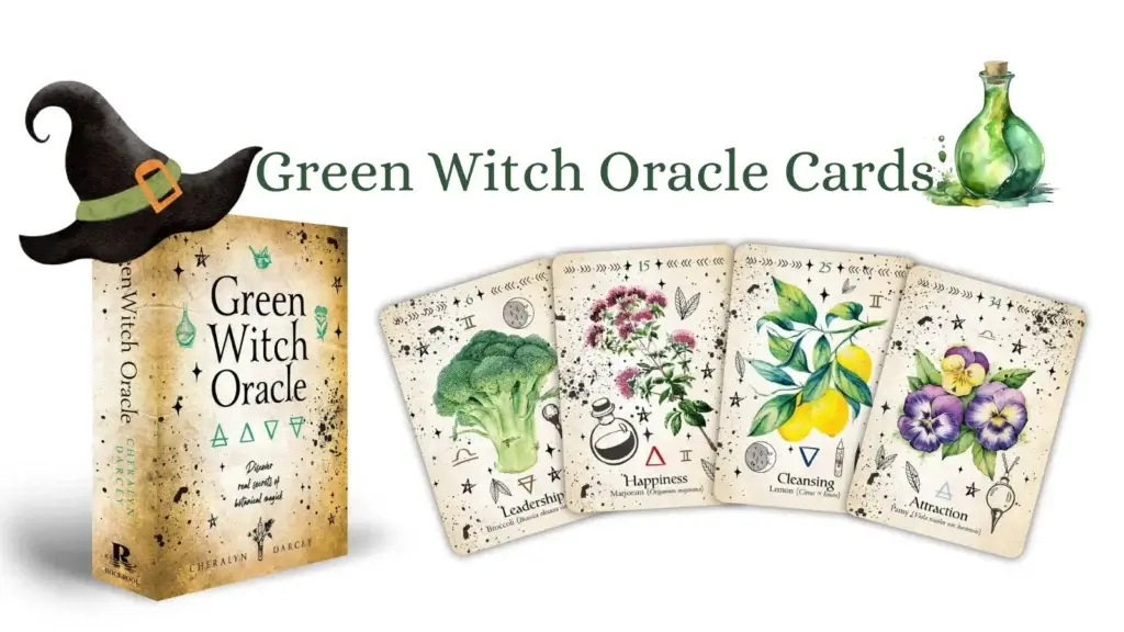 A pic Displaying the Deck and the Cards of Green Witch Oracle