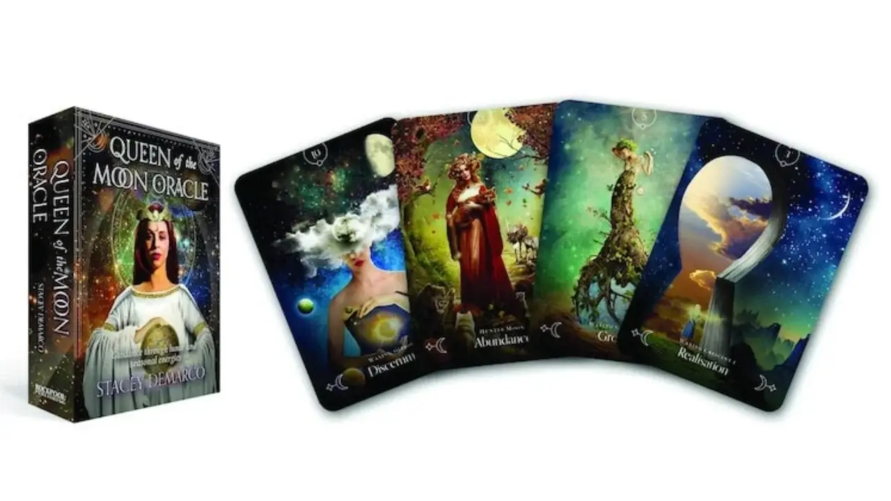 A pic representing the Deck and the Cards of Queen of the Moon Oracle 