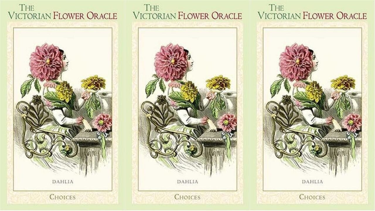 A pic representing the Same card 3 times of Victorian Flower Oracle